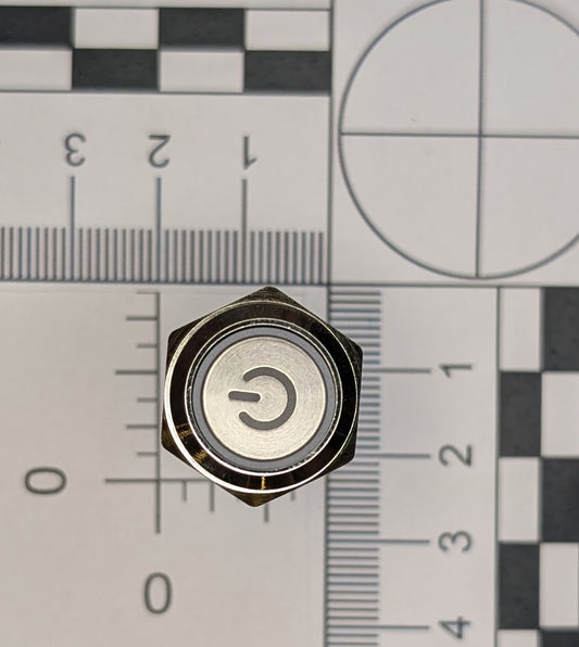 16mm light up latching metal push button - panel mount