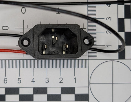 IEC C14 panel mount power socket with pigtails