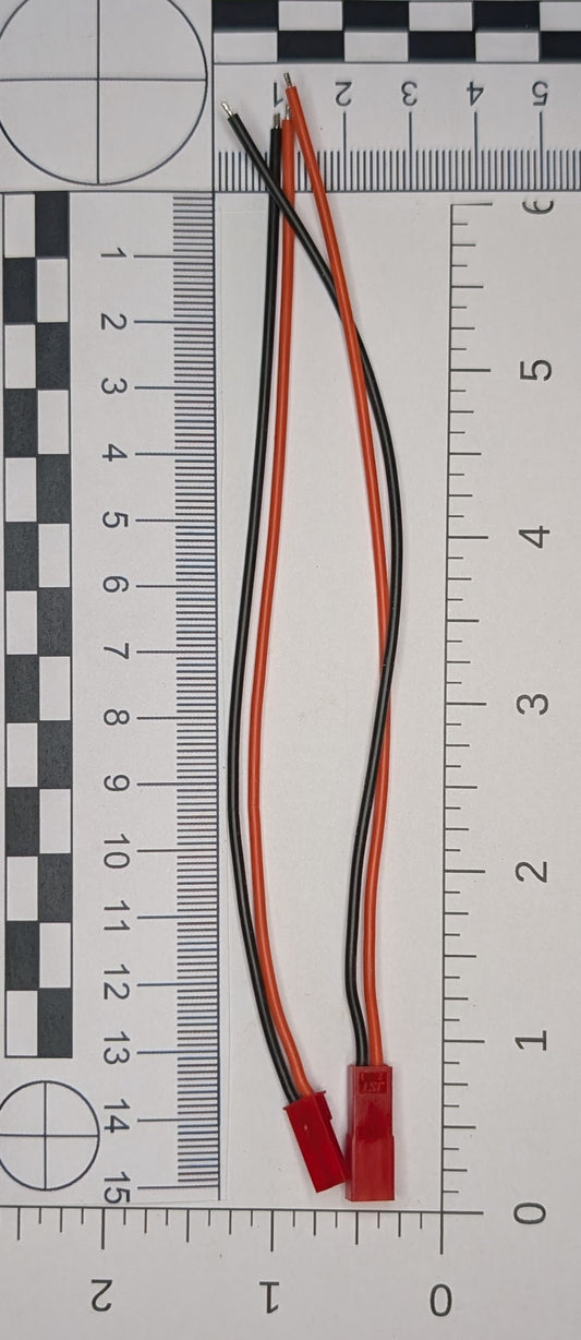JST 2 pin connector plug lead pair